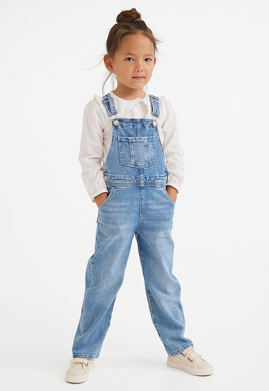 H&M - Comfort stretch dungarees - light denim blue