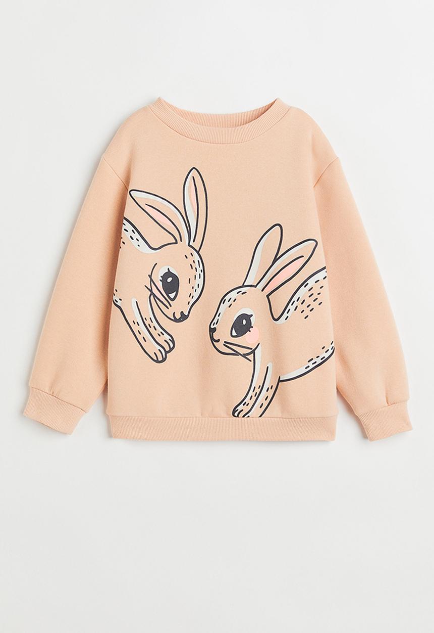 H&M - Printed sweatshirt - light beige/bunnies