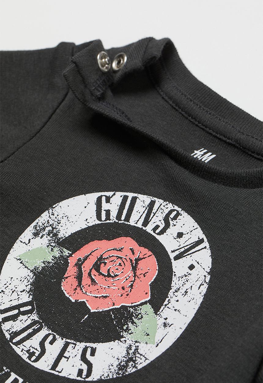 H&M - 2-piece printed set - dark grey/guns n’ roses