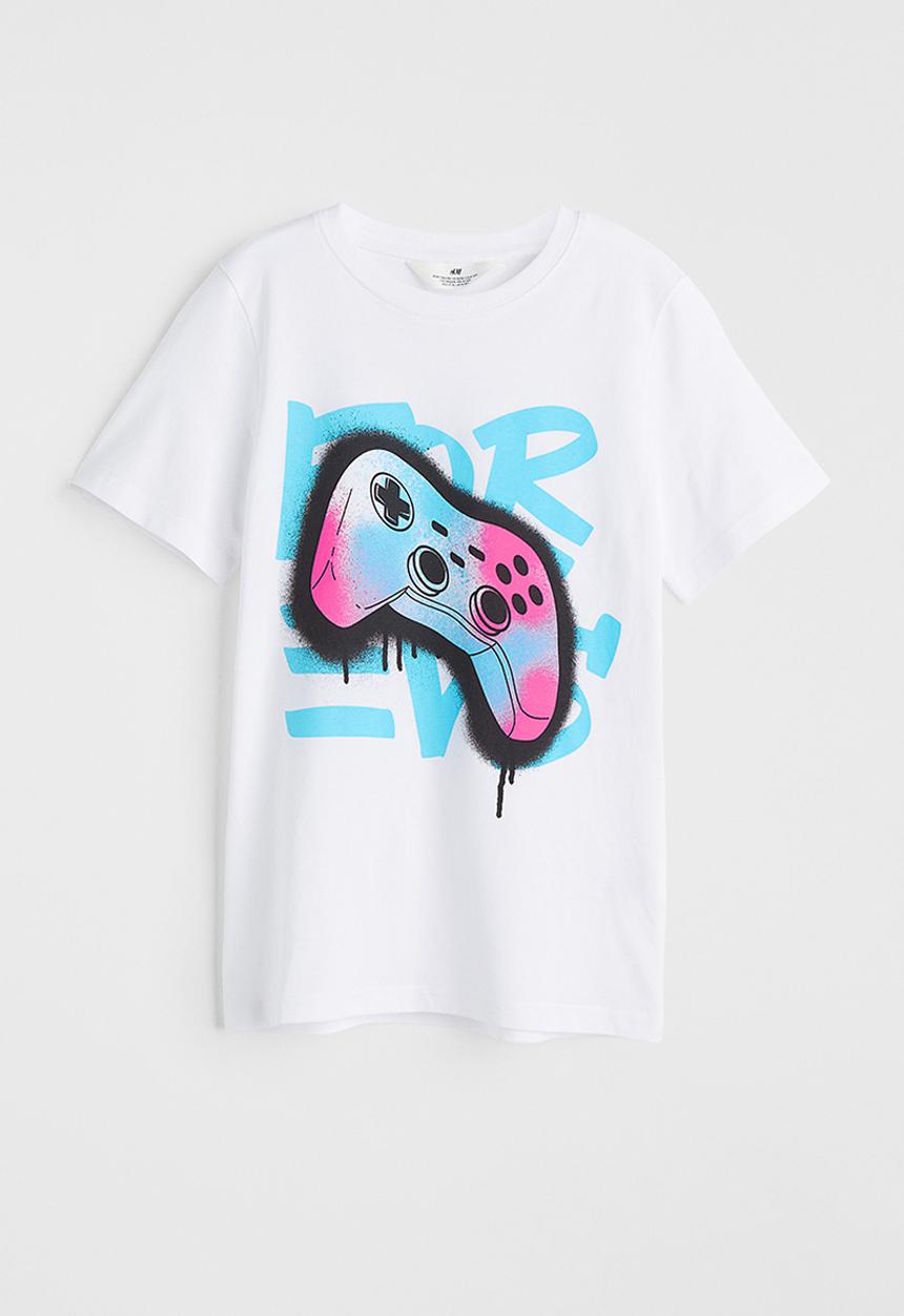 H&M - Printed t-shirt - white/game controller