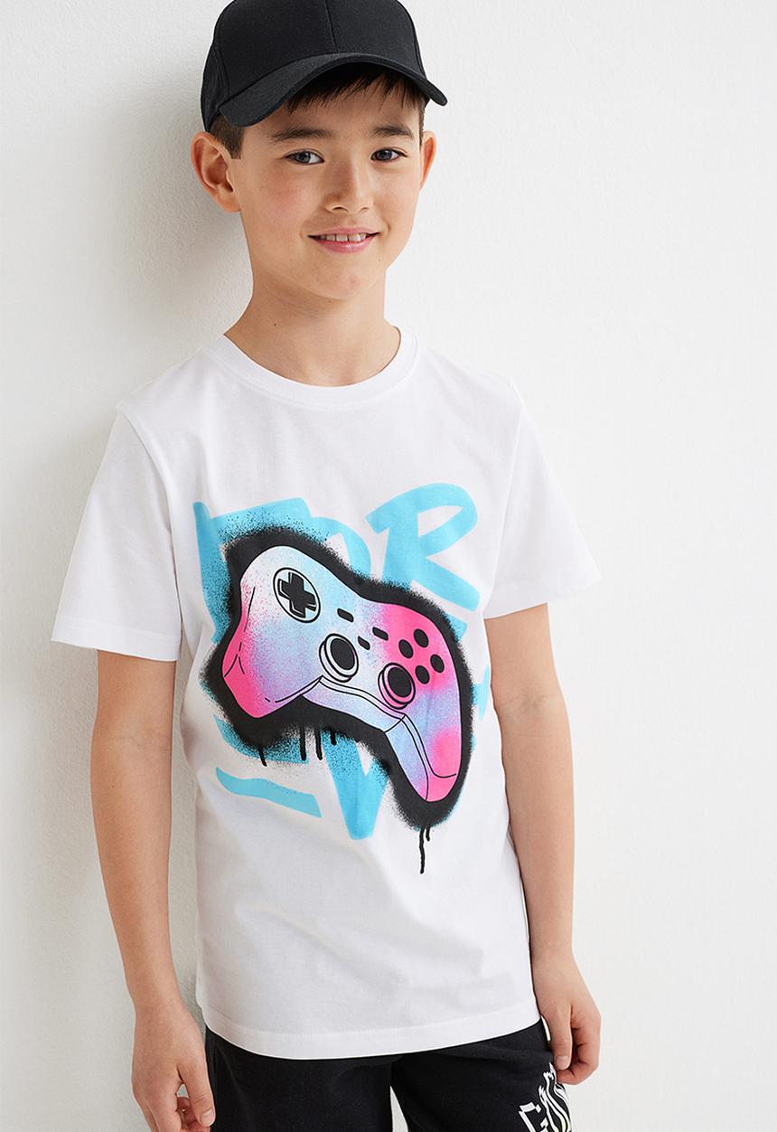 H&M - Printed t-shirt - white/game controller