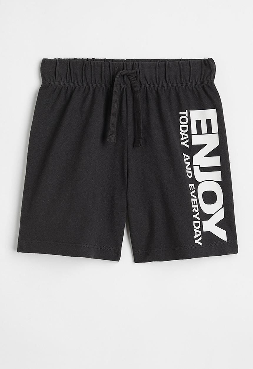 H&M - Jersey shorts - black/enjoy today