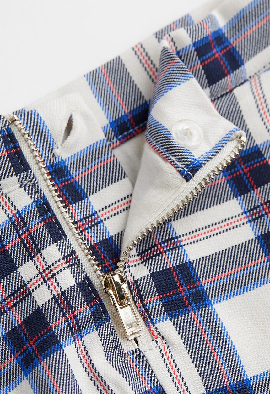 H&M - Twill skirt - cream/checked