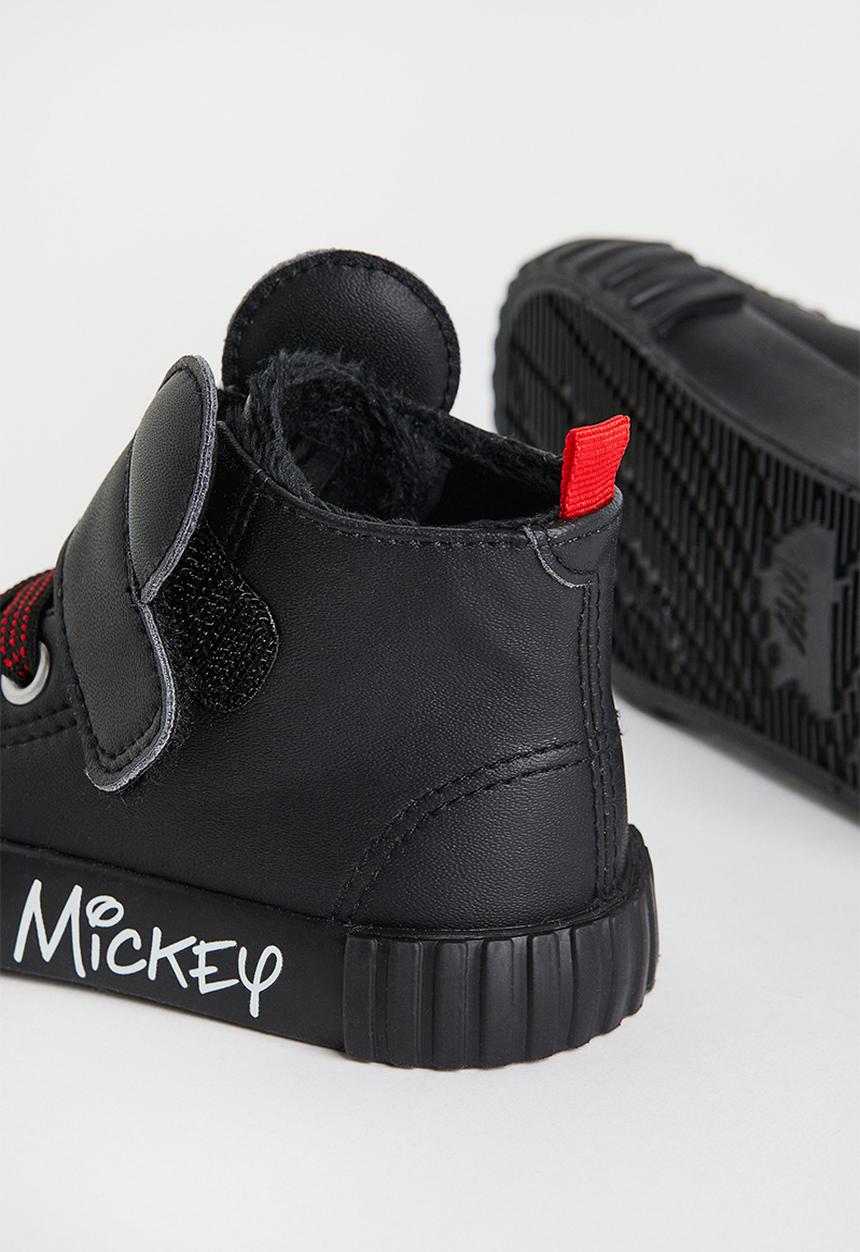 H&M - Warm-lined hi-tops - black/mickey mouse