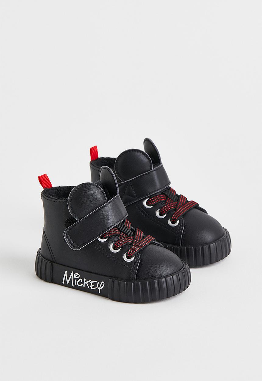 H&M - Warm-lined hi-tops - black/mickey mouse