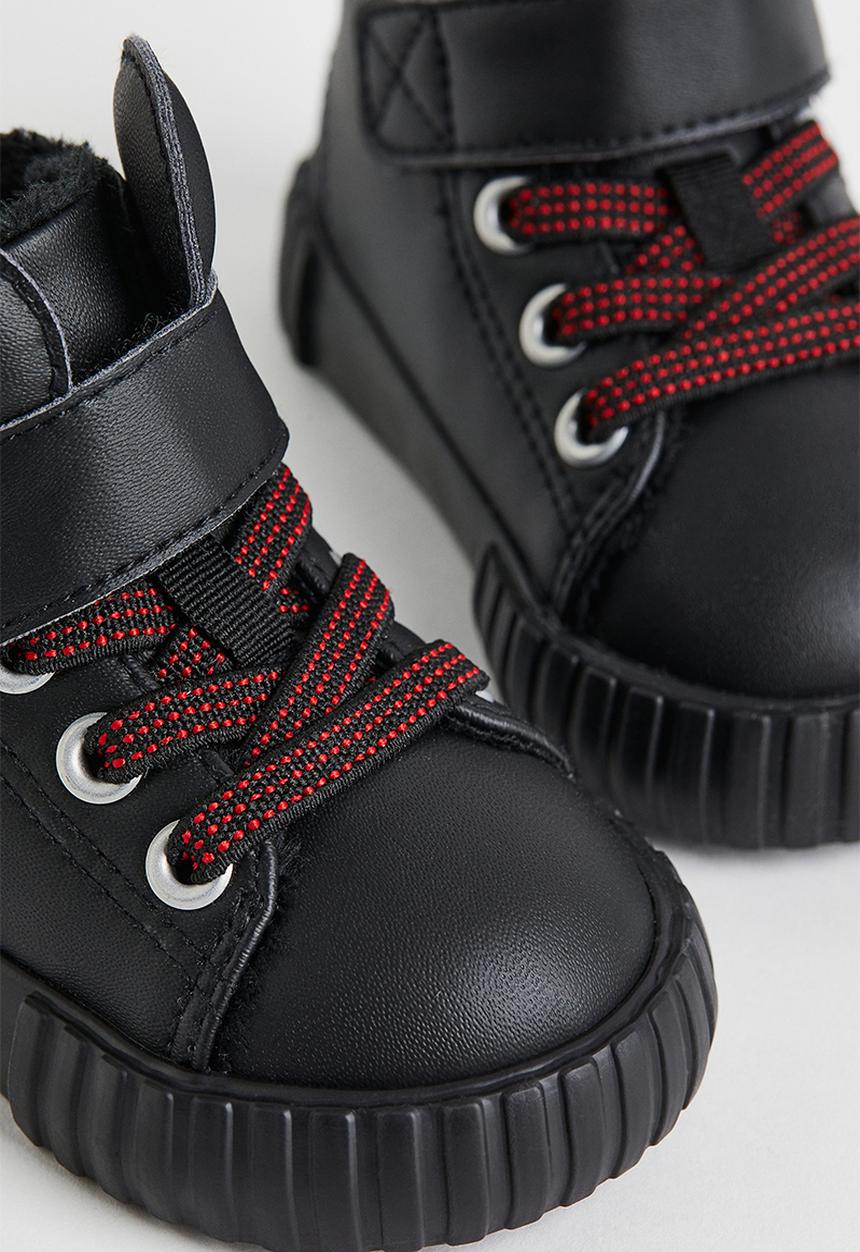 H&M - Warm-lined hi-tops - black/mickey mouse