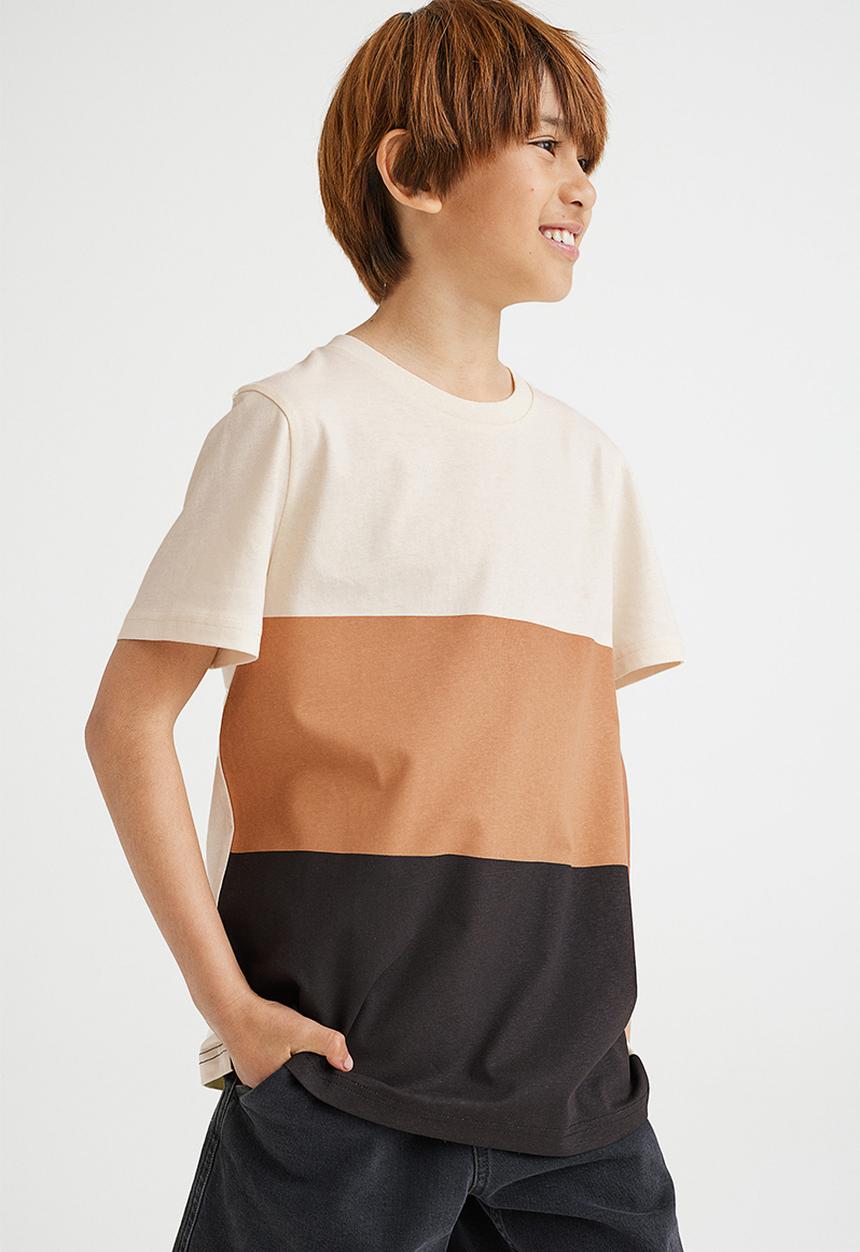 H&M - T-shirt - natural white/block-coloured