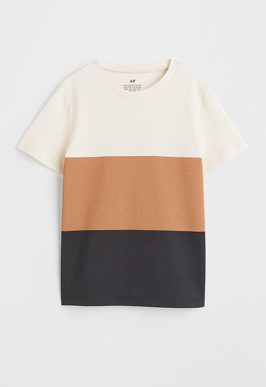 H&M - T-shirt - natural white/block-coloured
