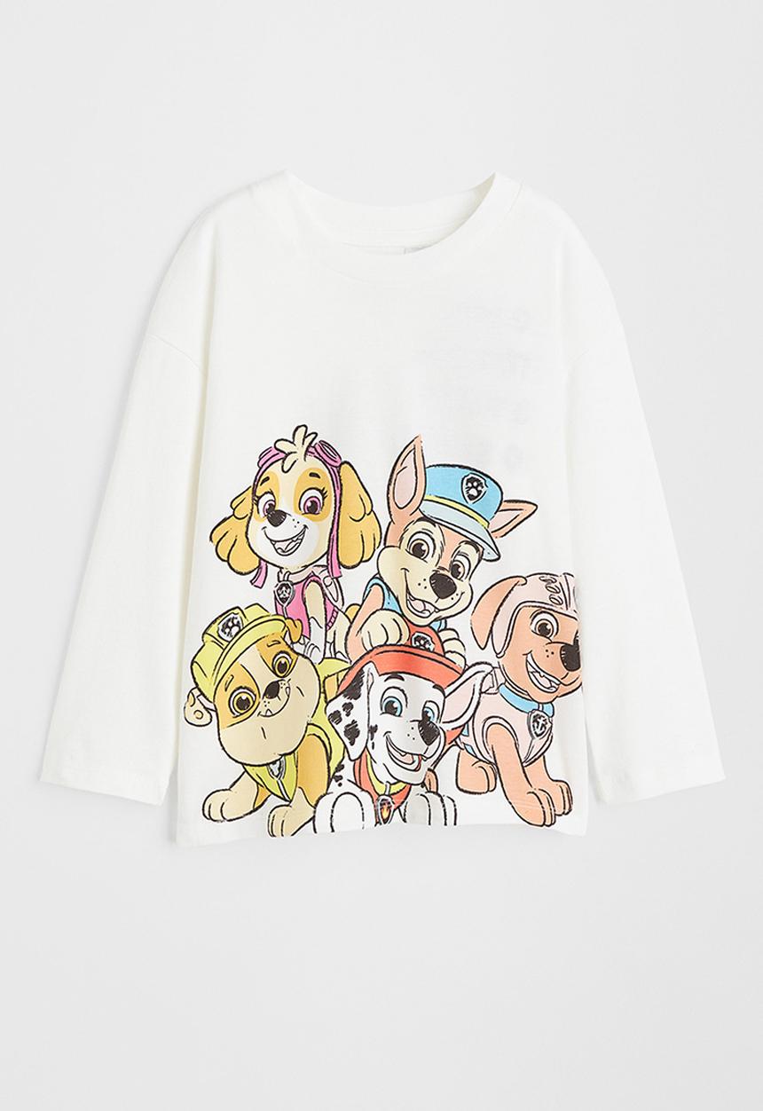 H&M - Printed cotton jersey top - white/paw patrol