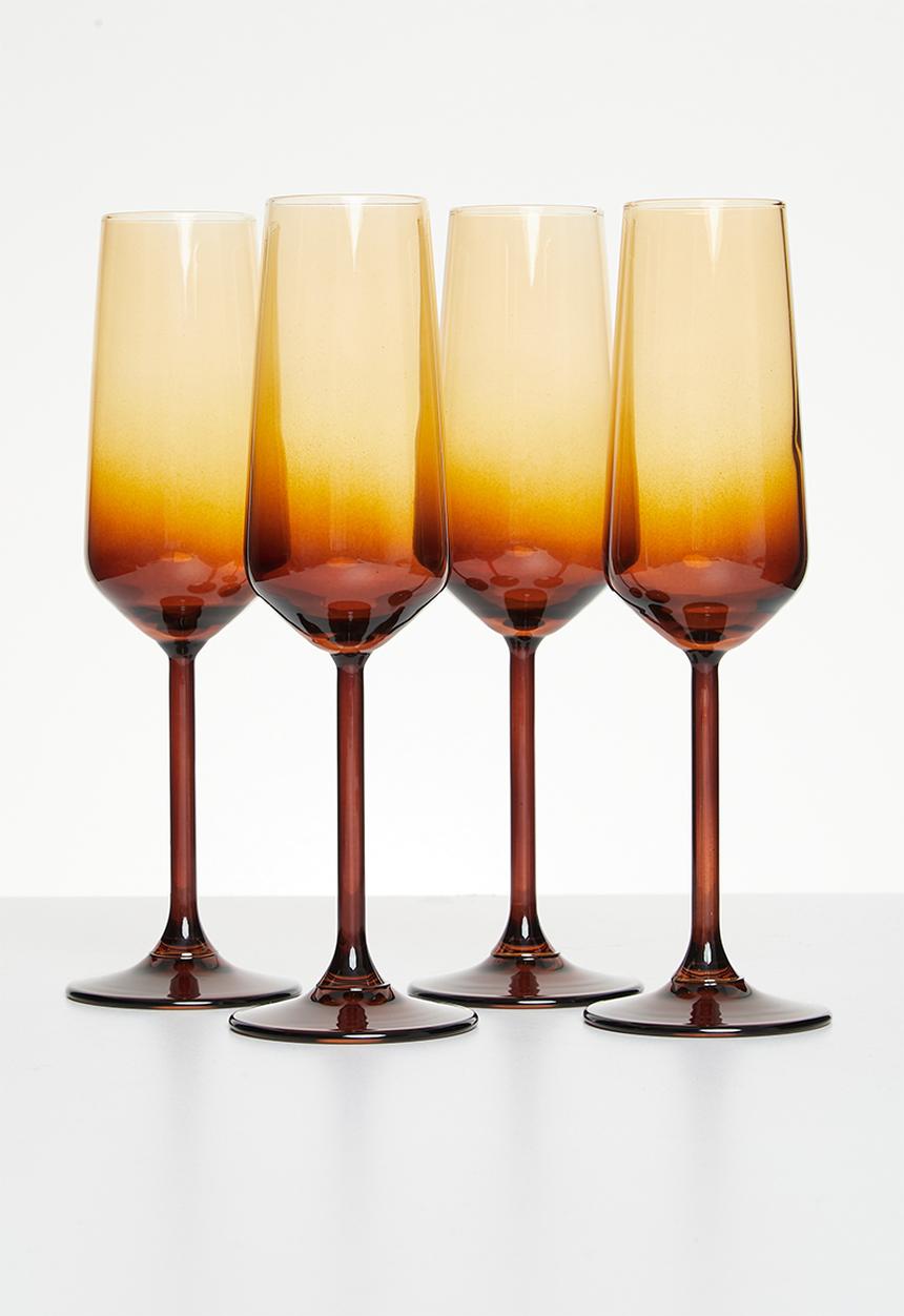 Excellent Houseware - Lucern champagne glass set of 4 - clear