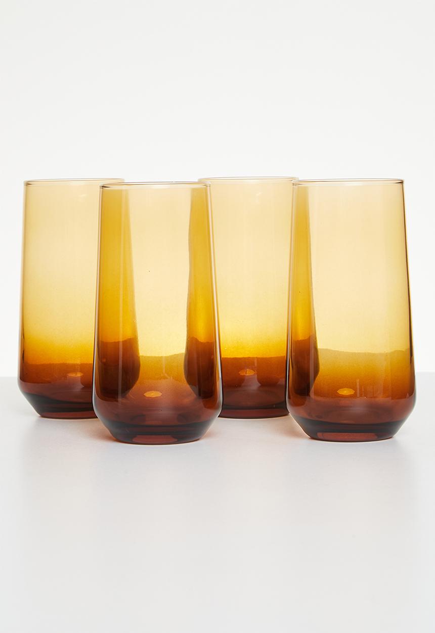 Excellent Houseware - Lucern drinking glass set of 4-clear