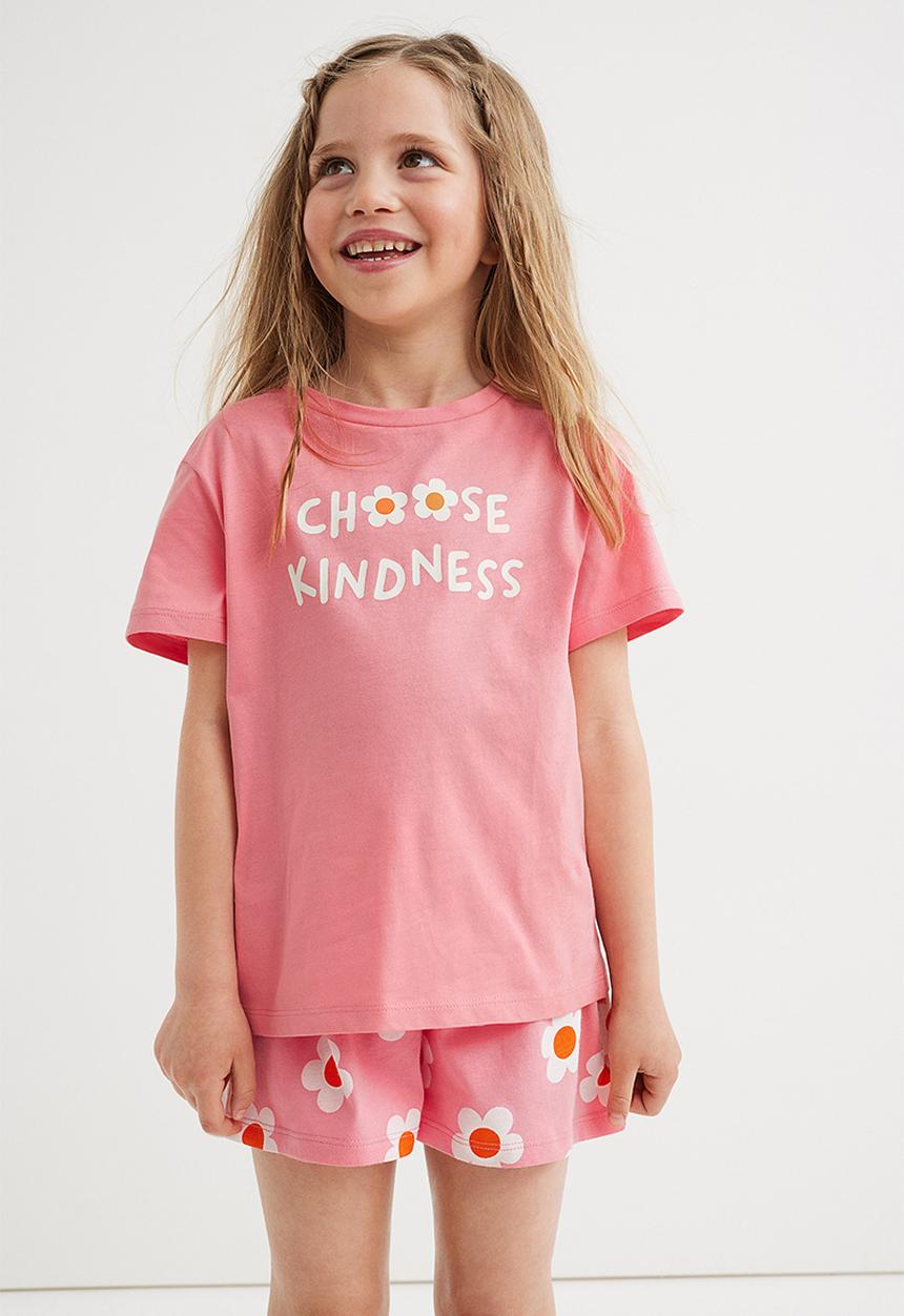 H&M - Printed T-shirt - old rose/choose kindness