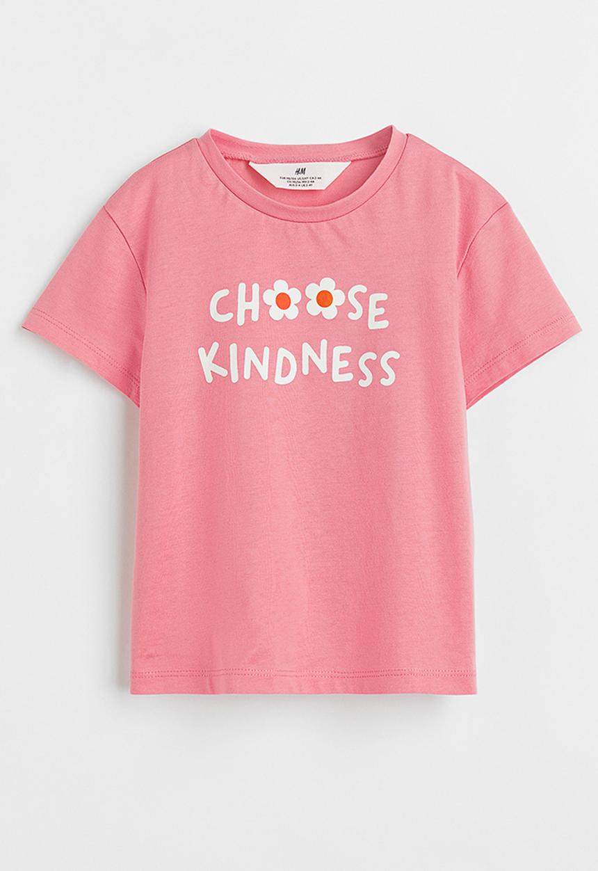 H&M - Printed T-shirt - old rose/choose kindness