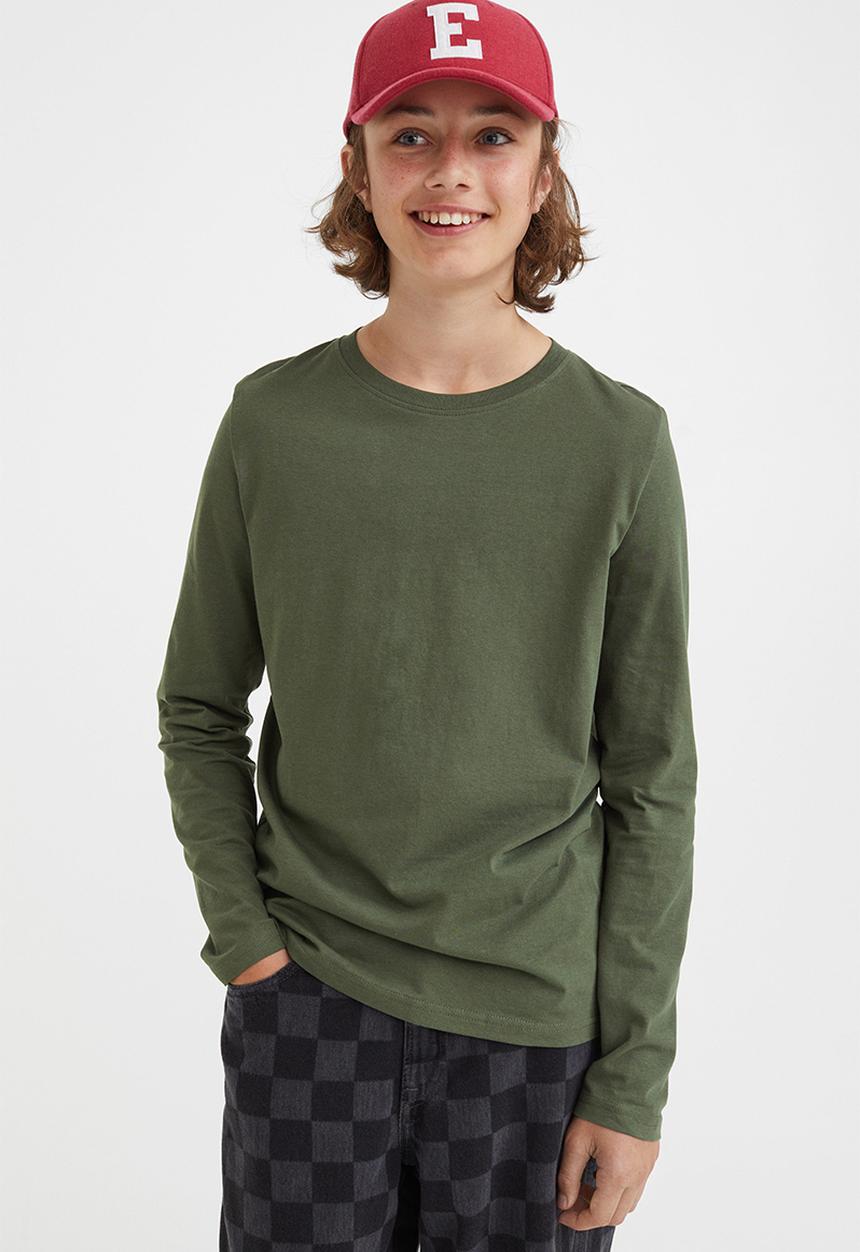 H&M - 2 Pack cotton tops - khaki green & grey