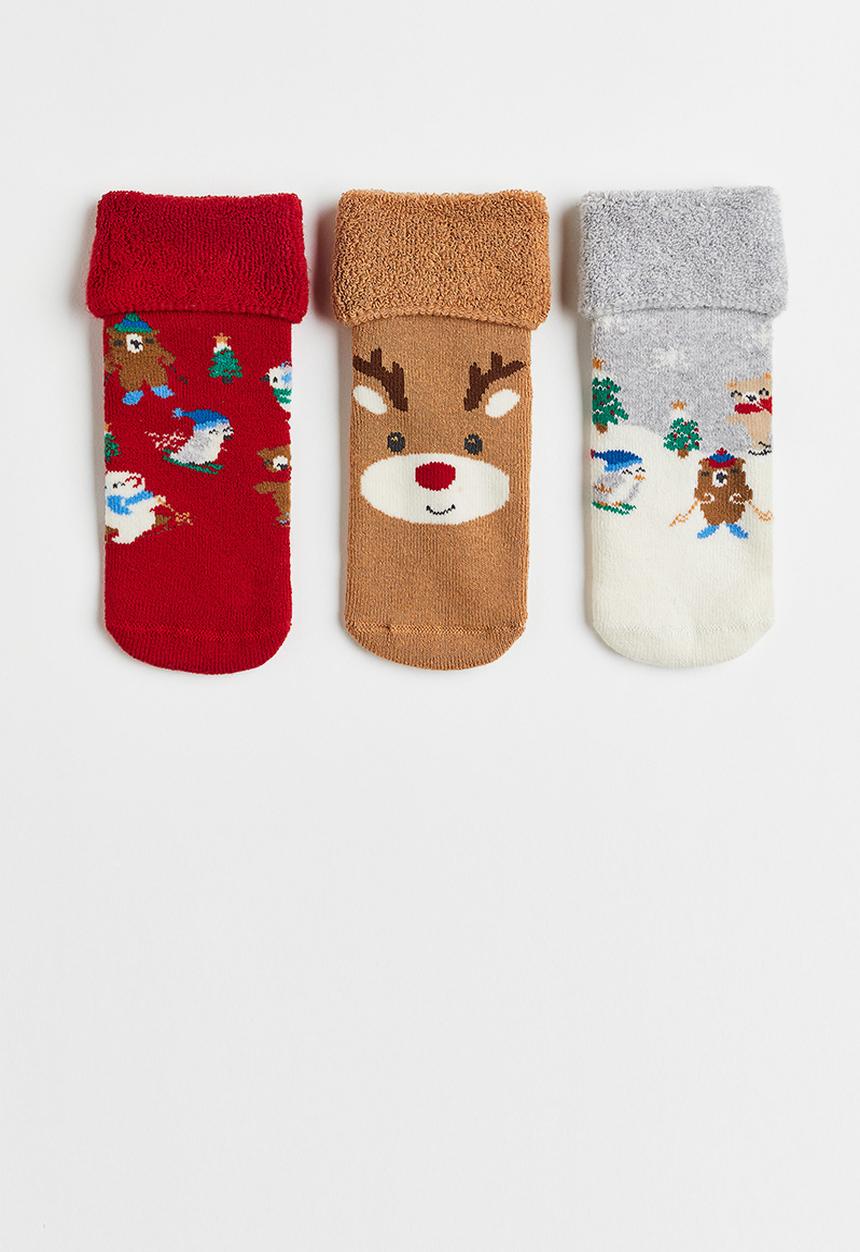 H&M - 3 Pack anti-slip socks - multi 