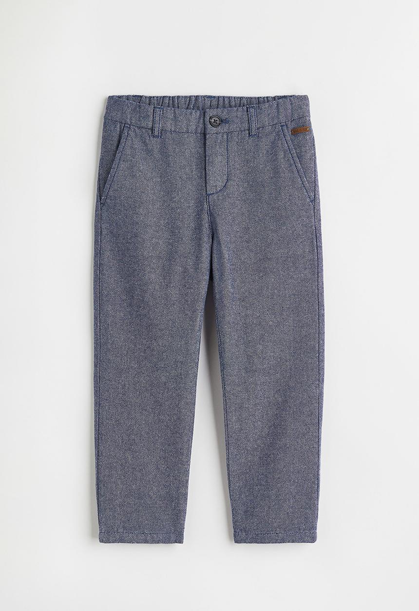H&M - Straight fit cotton chinos - dark blue marl