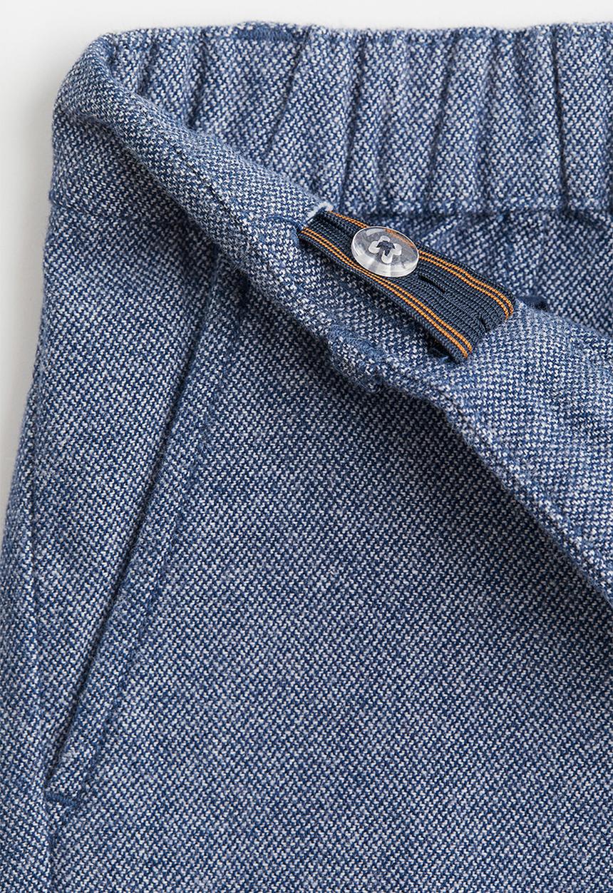 H&M - Straight fit cotton chinos - dark blue marl