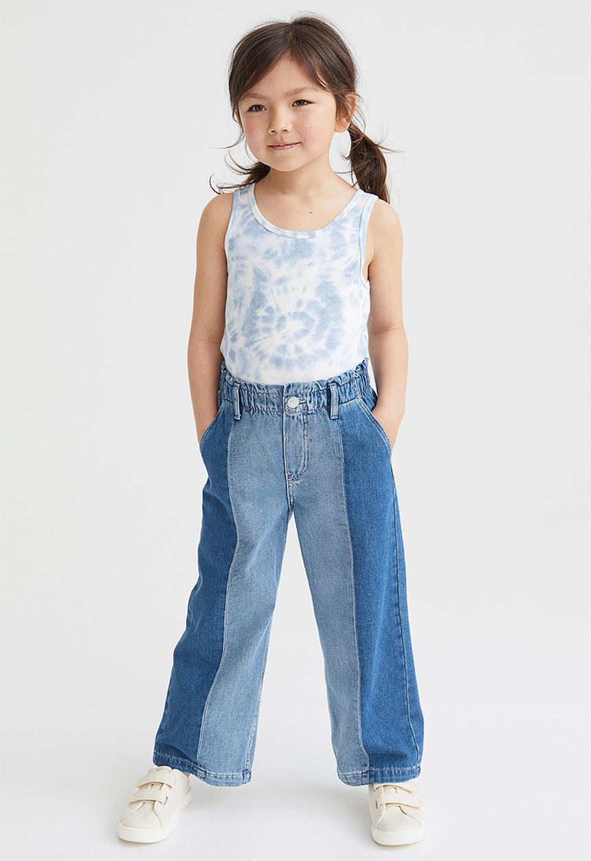 H&M - Wide fit jeans - denim blue/block-coloured