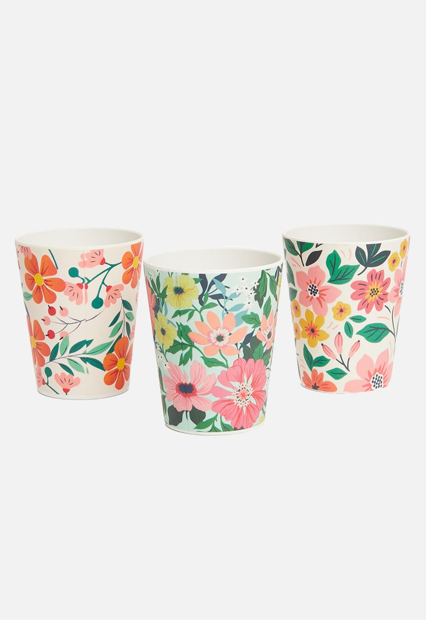 Excellent Houseware - Disty floral cup set - multi