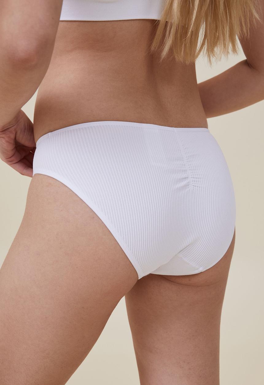 Cotton On - Seamless gathered bikini brief - white