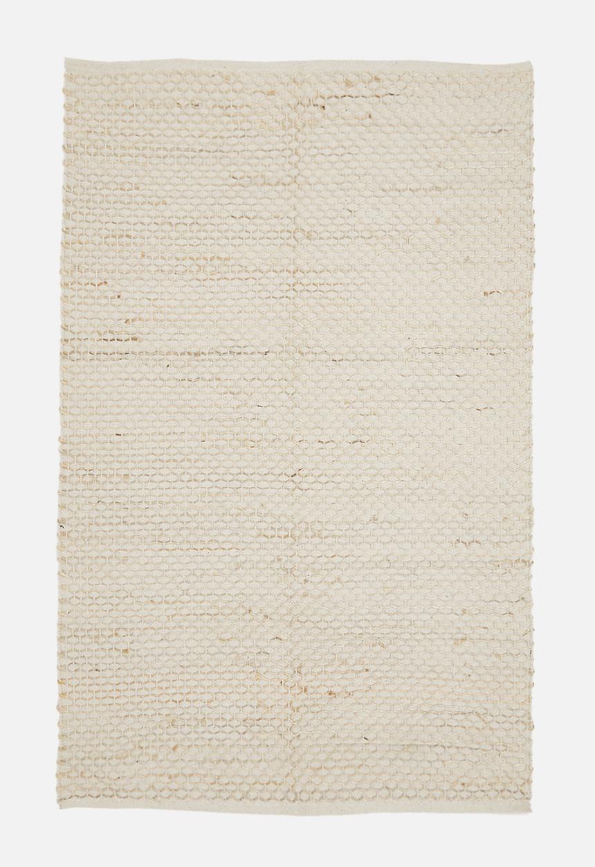 H&S - Diamond jute & cotton rug - white