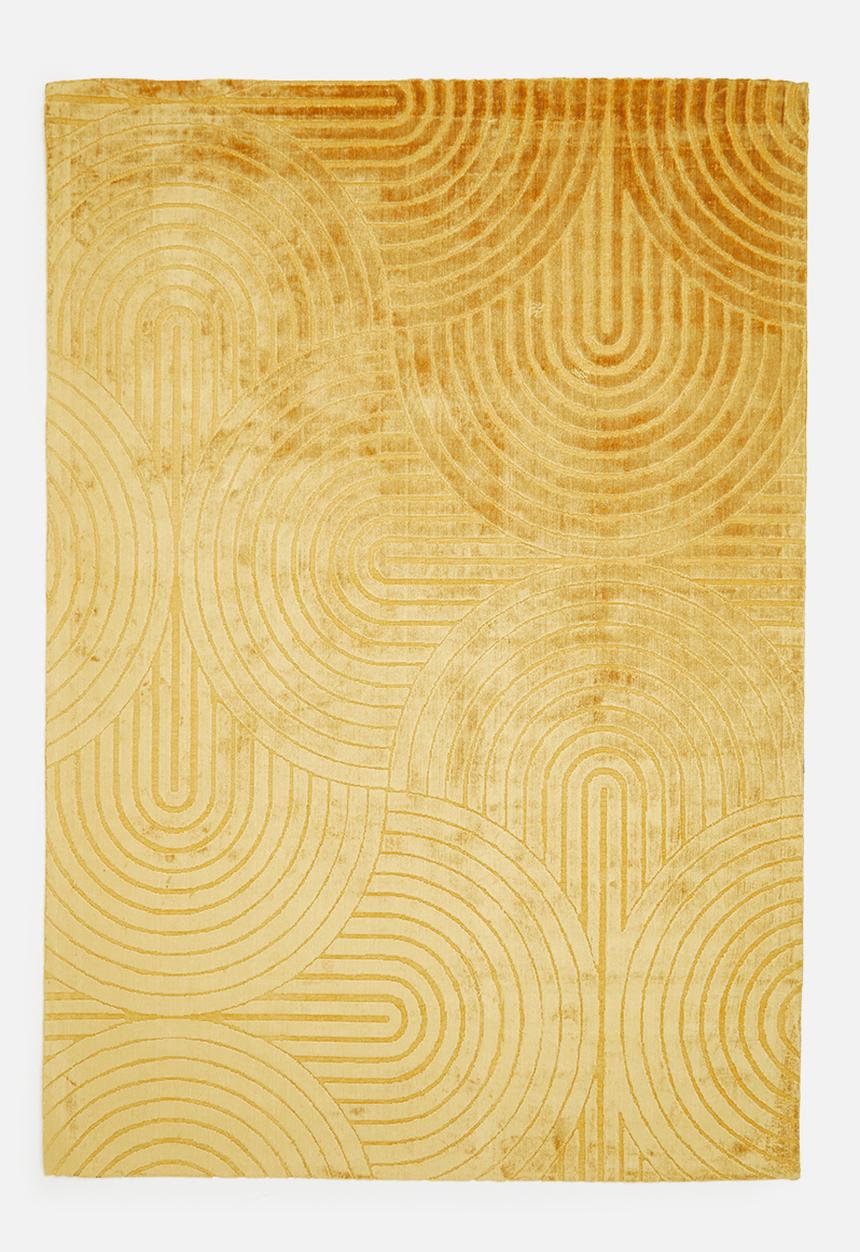 Sixth Floor - Deco viscose rug - mustard