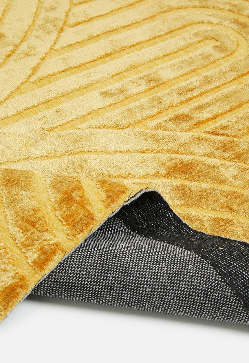 Sixth Floor - Deco viscose rug - mustard