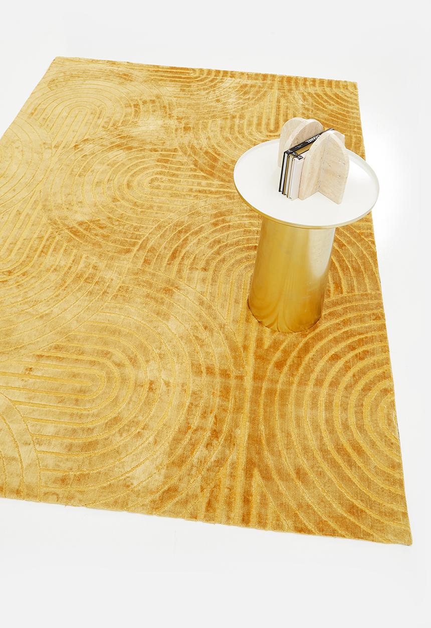 Sixth Floor - Deco viscose rug - mustard