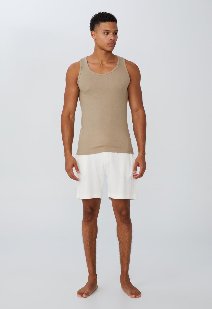 Cotton On - 2x2 rib tank - gravel stone