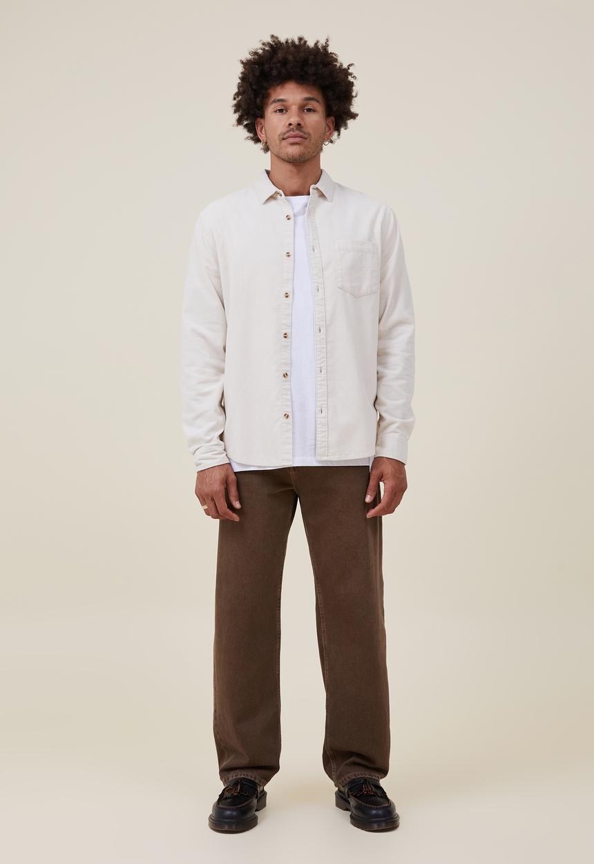 Cotton On - Portland long sleeve shirt - bone cord