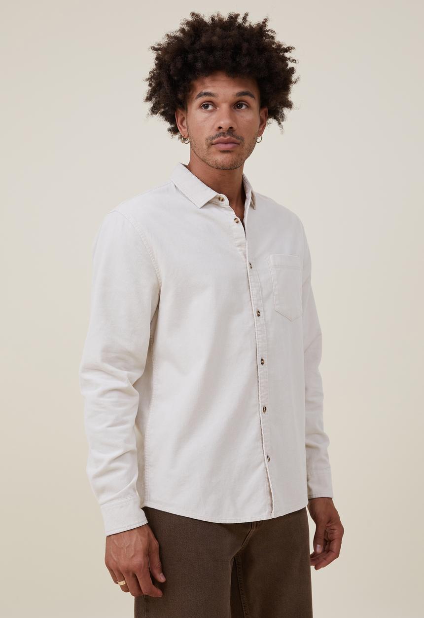 Cotton On - Portland long sleeve shirt - bone cord