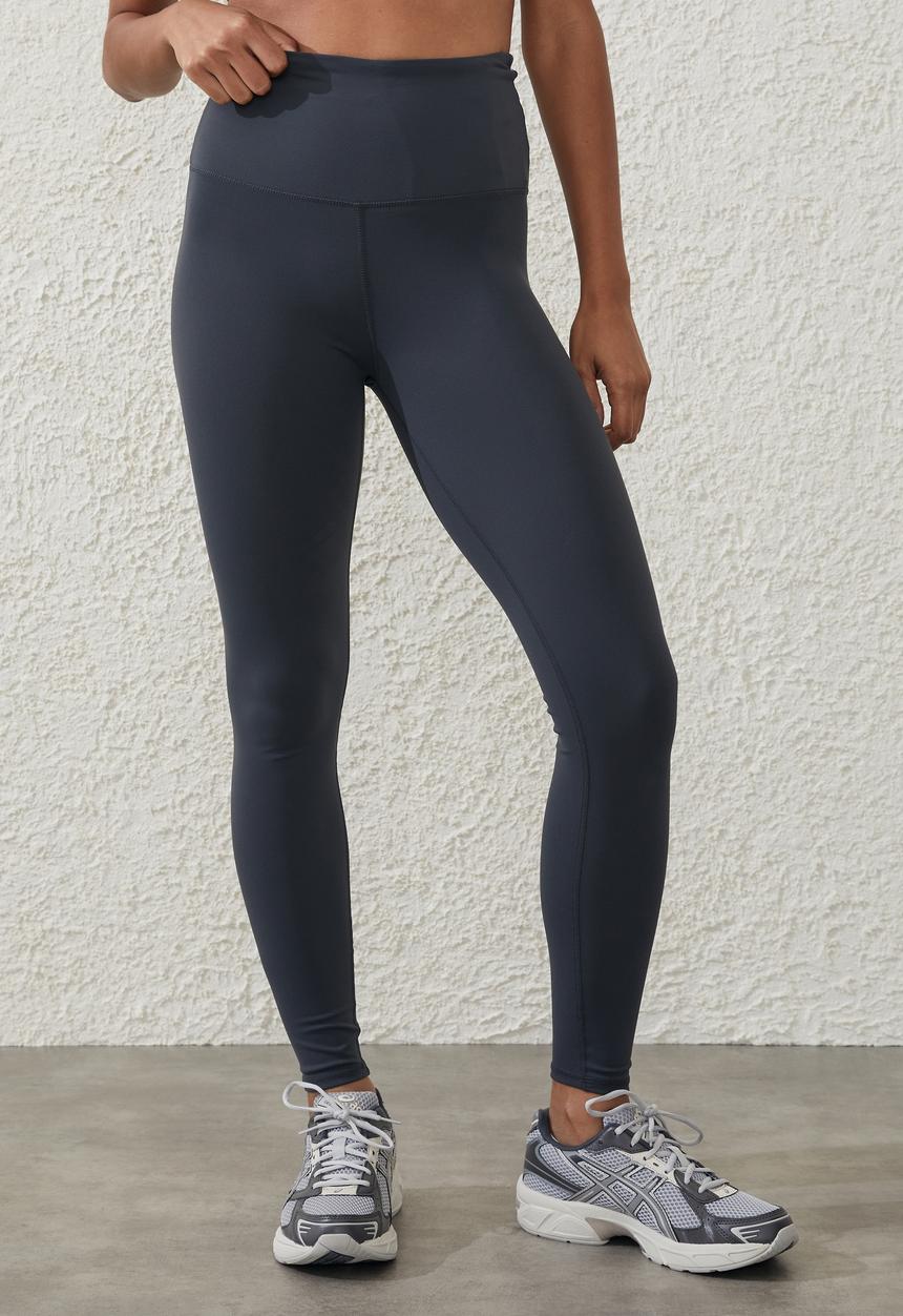 Cotton On - Active high waist core full length tight - element blue