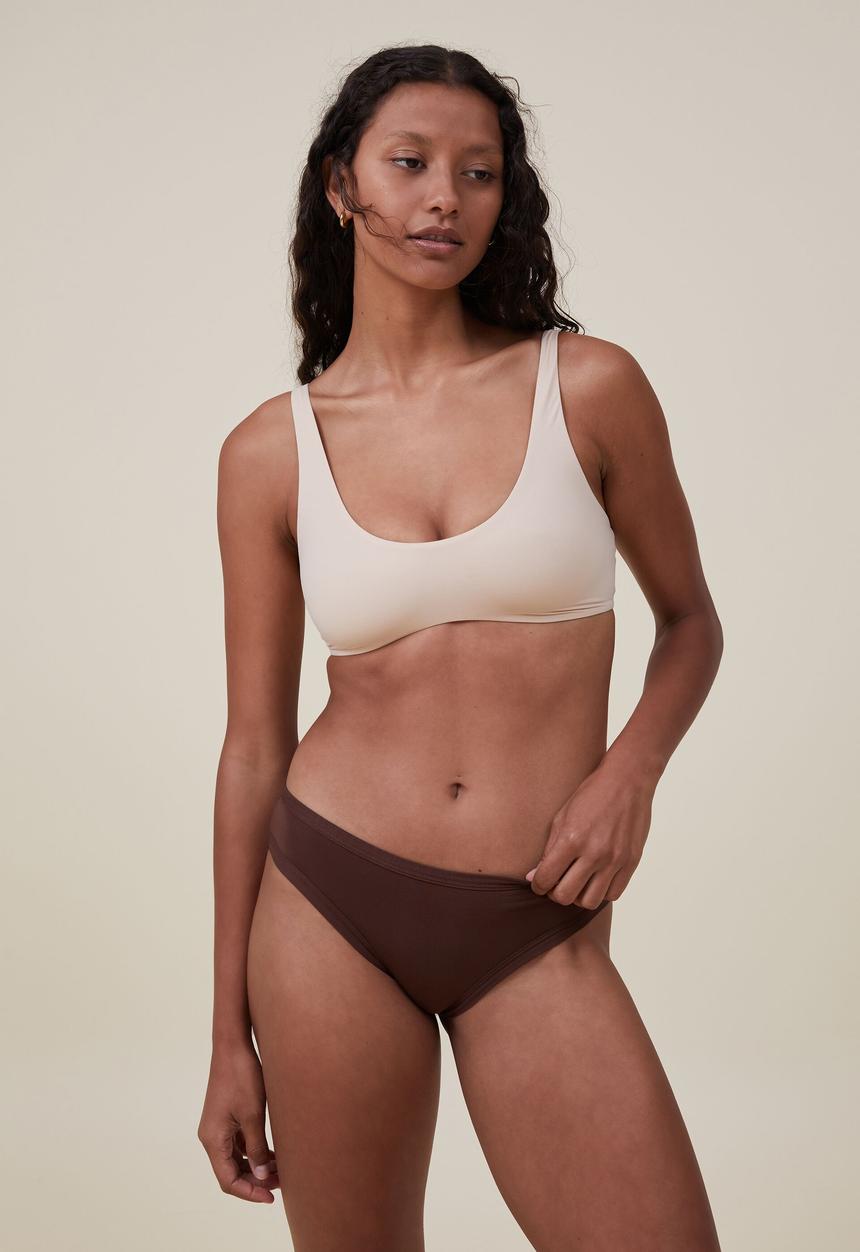 Cotton On - So soft bikini brief - fondue fudge