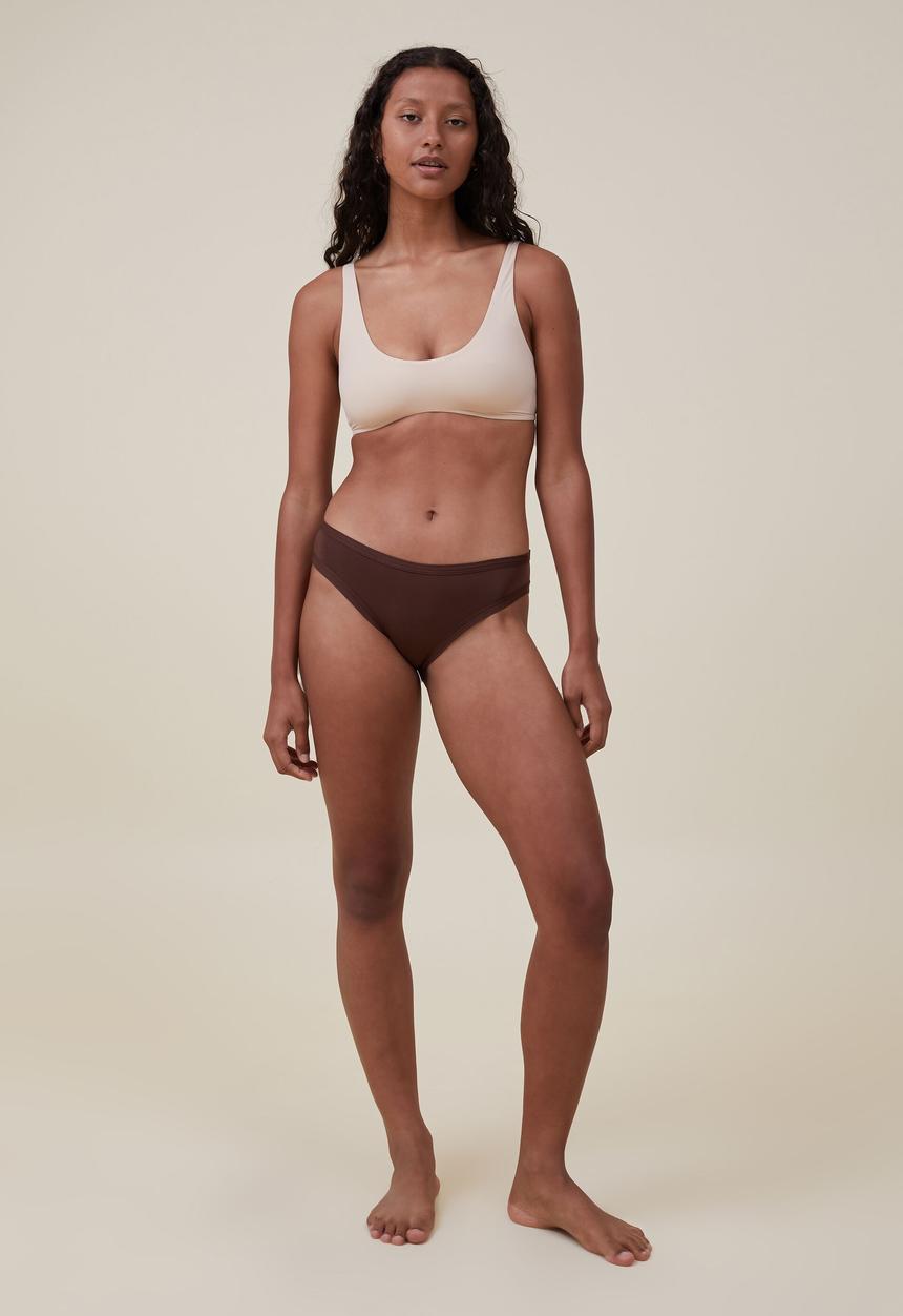 Cotton On - So soft bikini brief - fondue fudge