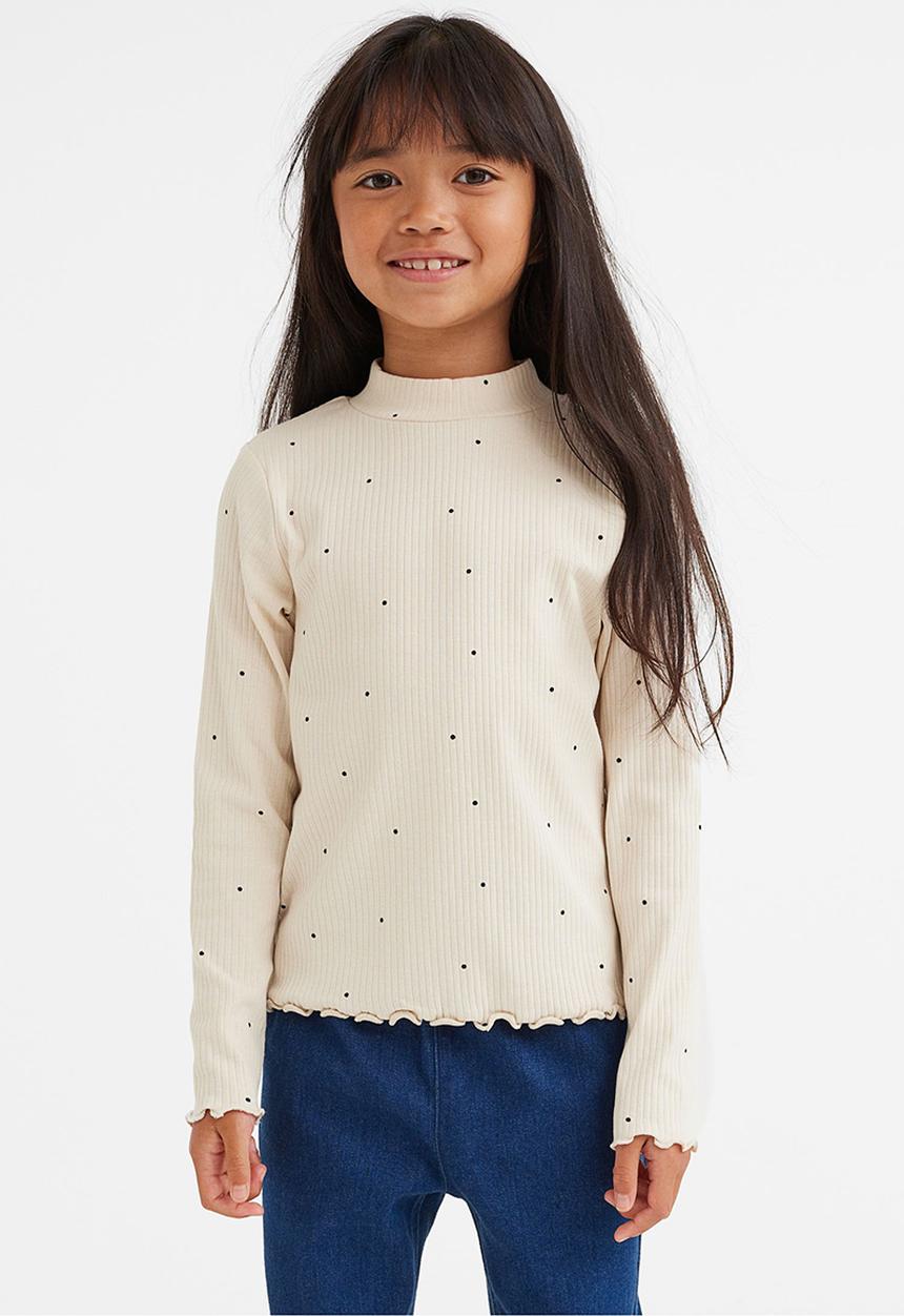 H&M - 2 Pack polo-neck tops - purple/spotted
