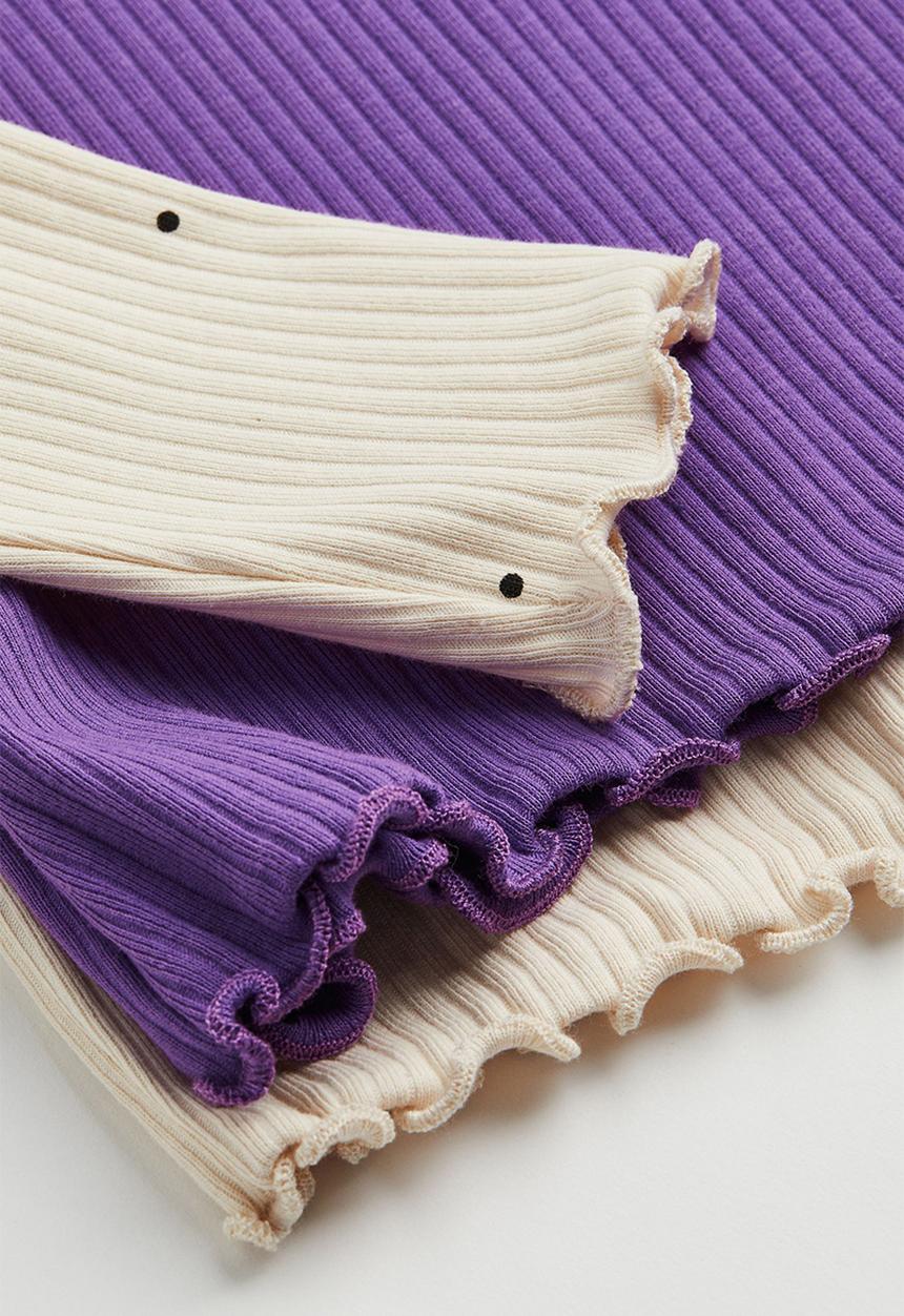H&M - 2 Pack polo-neck tops - purple/spotted