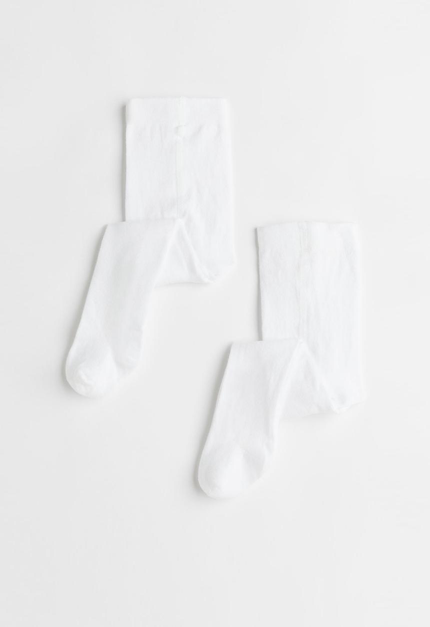H&M - 2 Pack tights - white