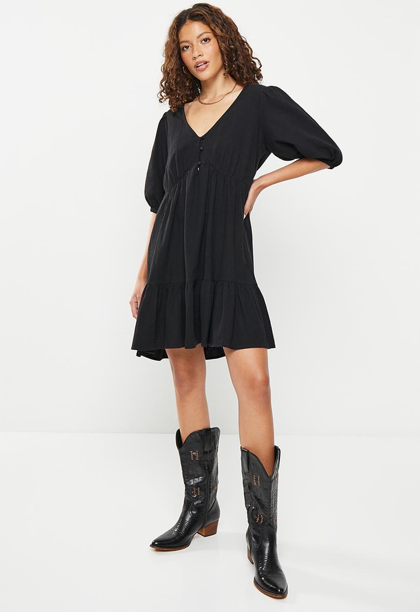 Cotton On - Bille smock mini dress - black