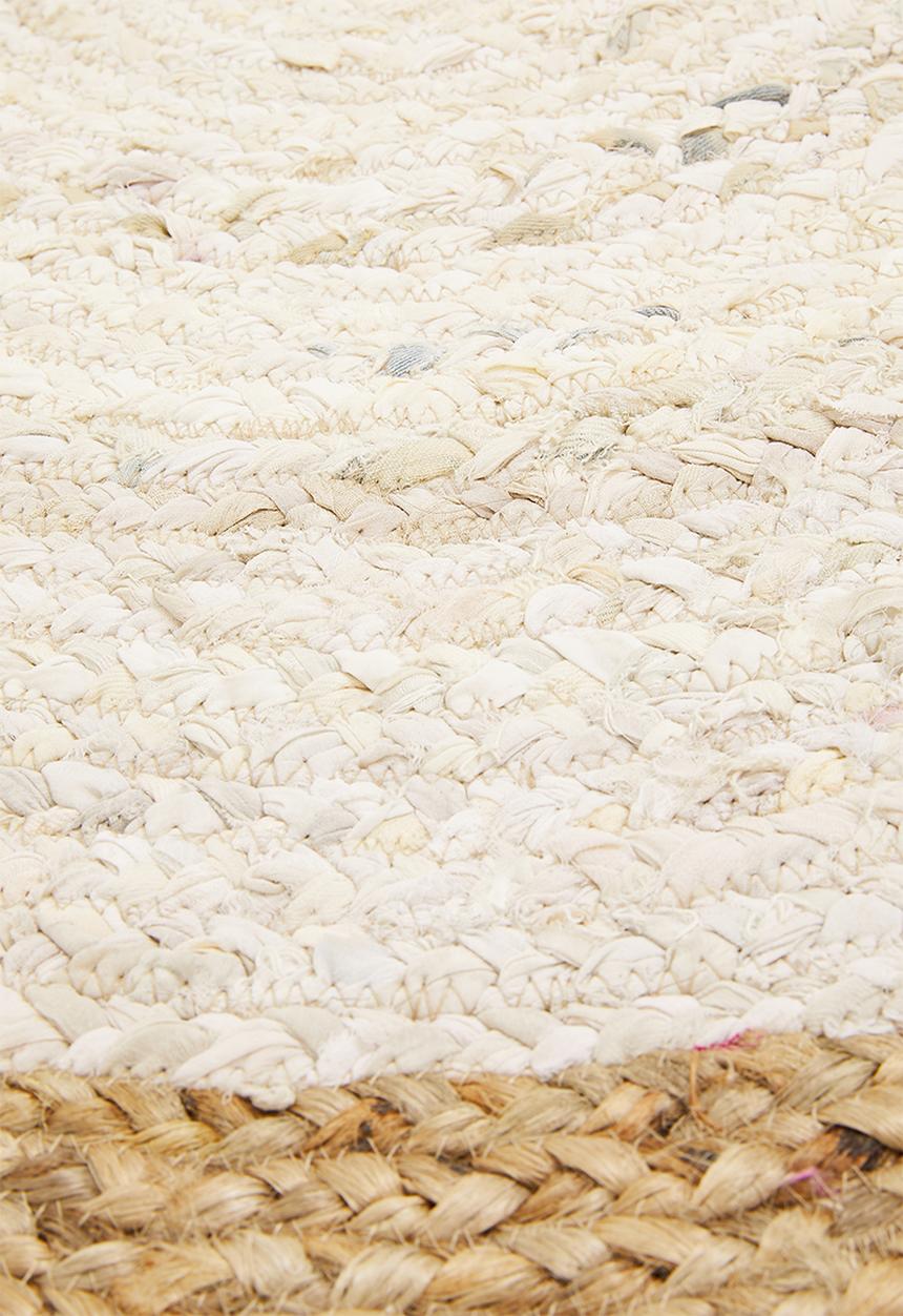 H&S - Denim & jute round rug - jute border