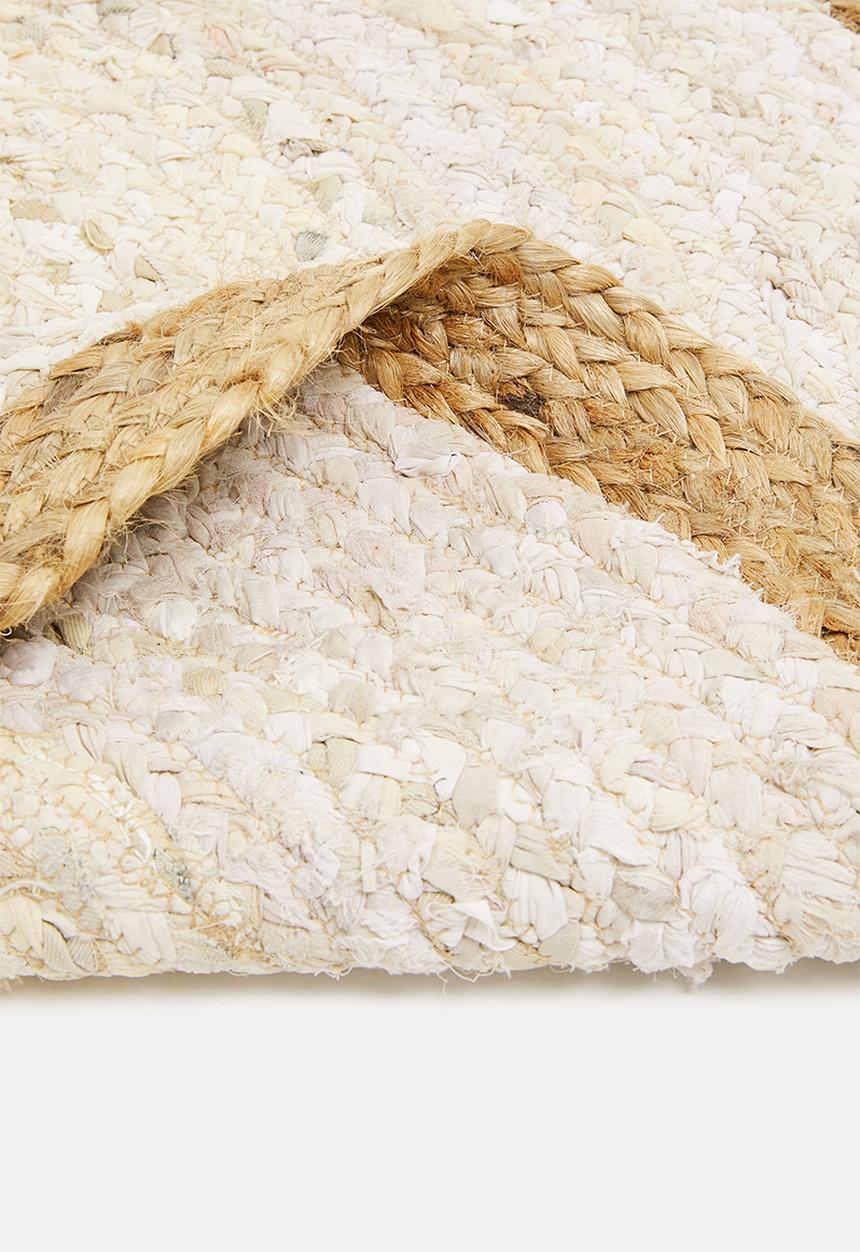 H&S - Denim & jute round rug - jute border