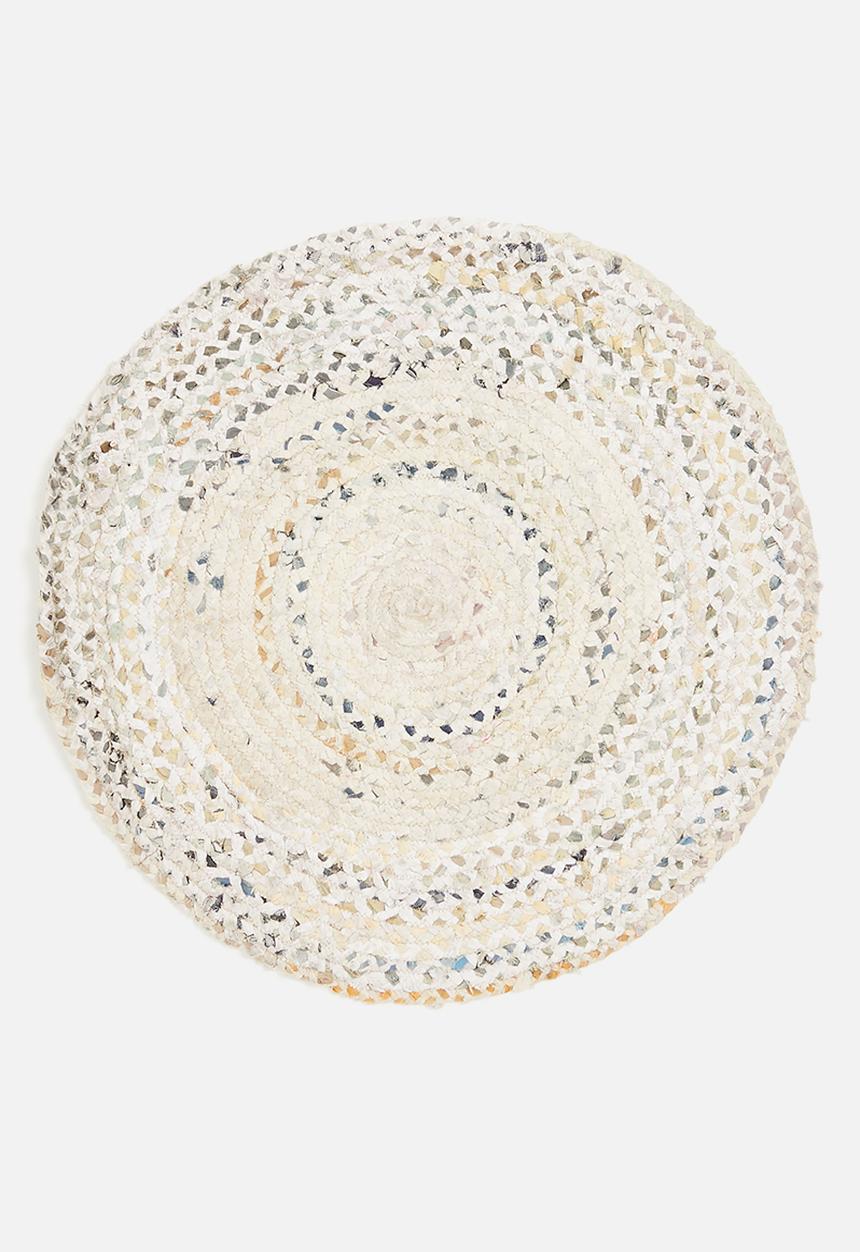 H&S - Denim & jute round rug - plain