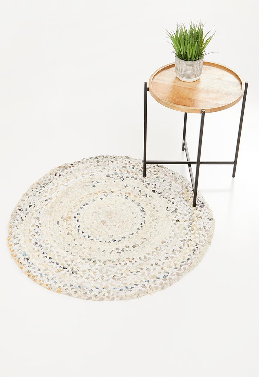 H&S - Denim & jute round rug - plain