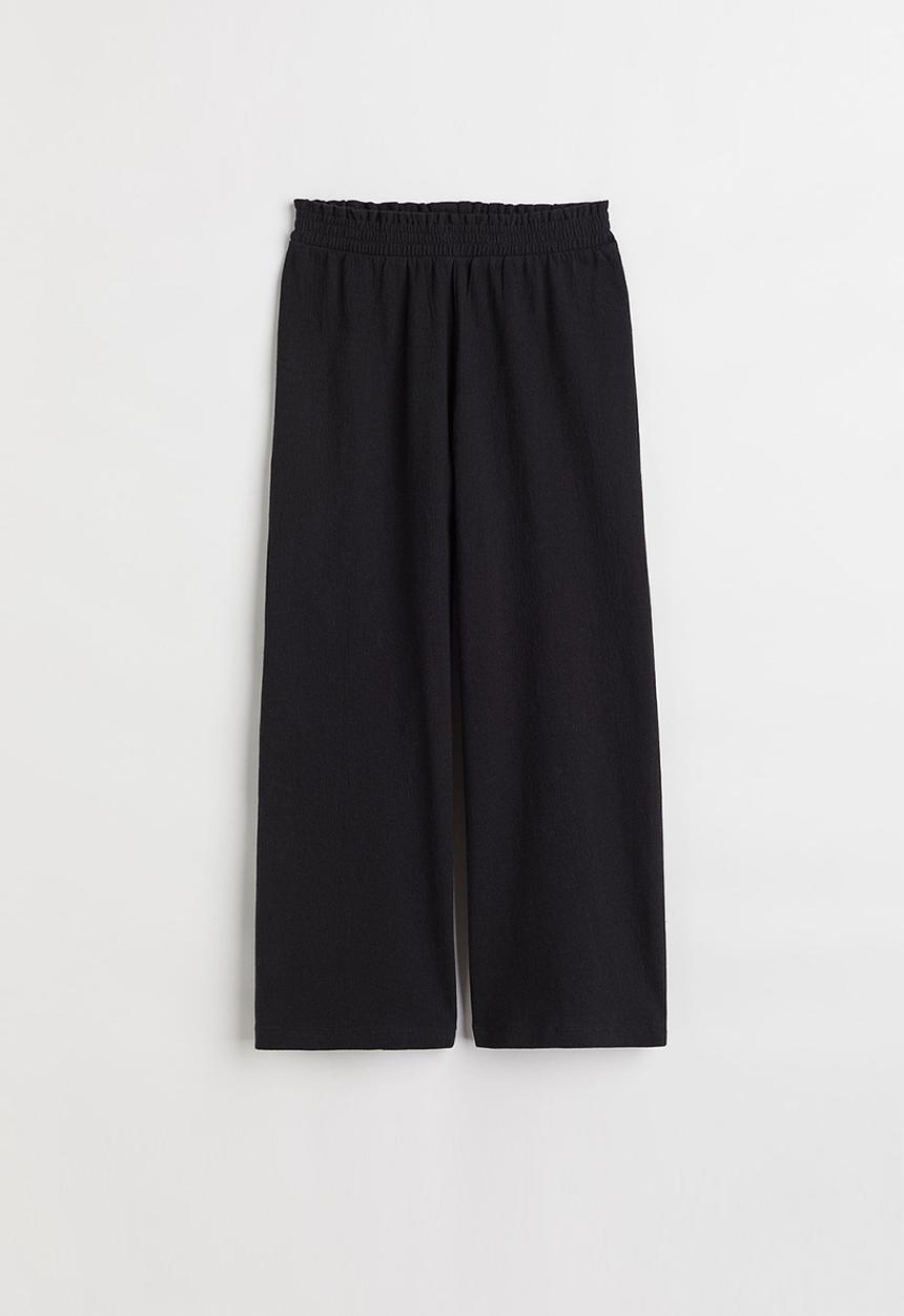 H&M - Crinkled jersey trousers - black