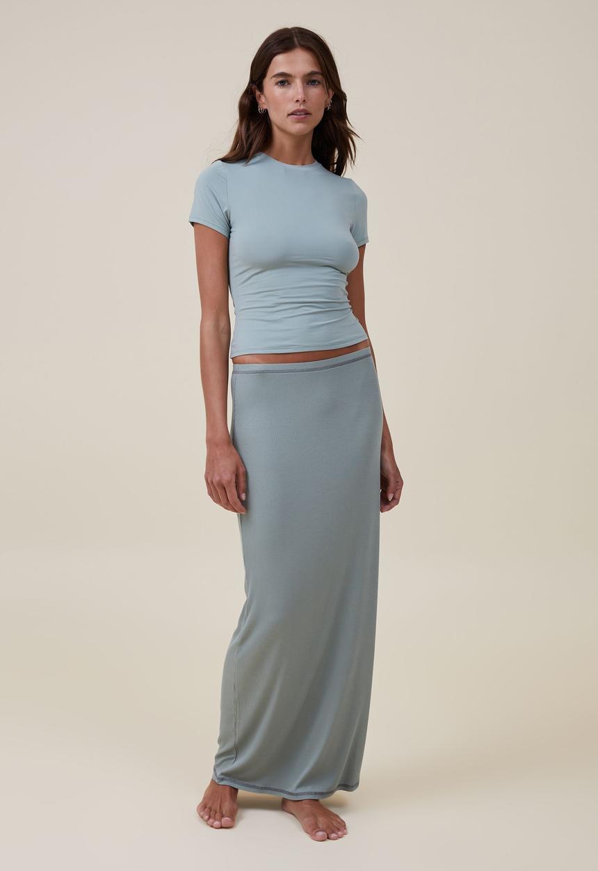 Cotton On -  Soft lounge fitted T-shirt - green jasper