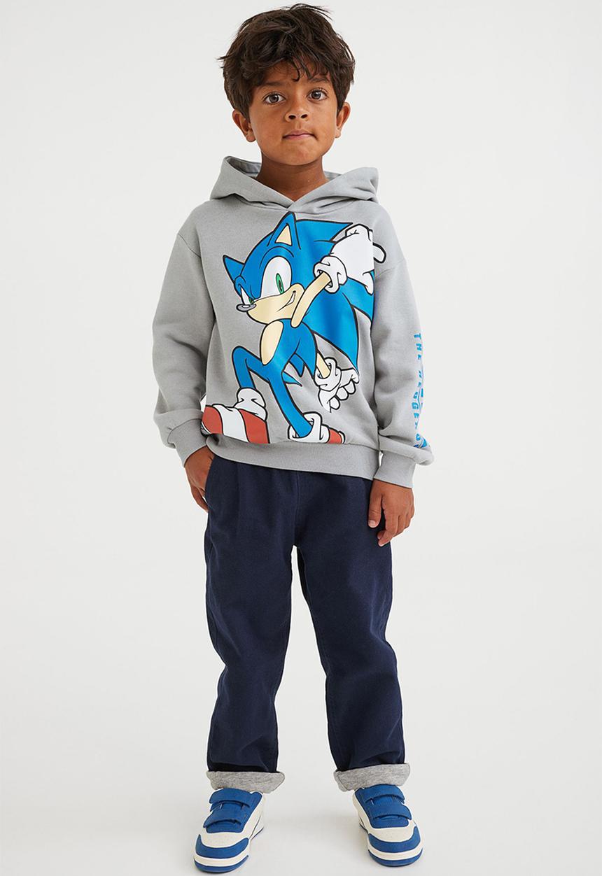 H&M - Printed hoodie - grey/sonic the hedgehog