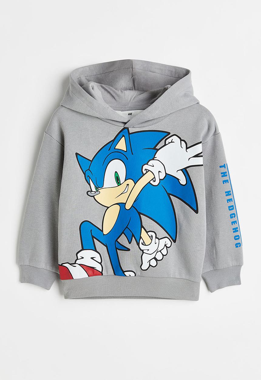 H&M - Printed hoodie - grey/sonic the hedgehog