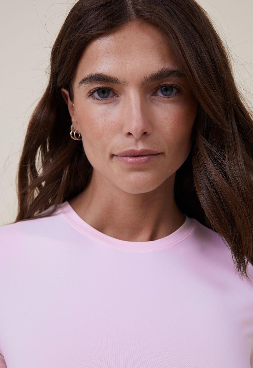 Cotton On - Soft lounge fitted T-shirt - tender touch pink