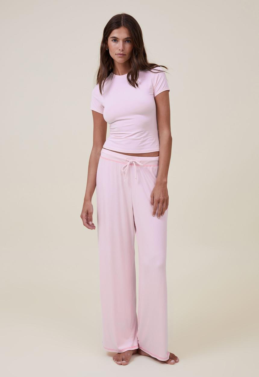 Cotton On - Soft lounge fitted T-shirt - tender touch pink