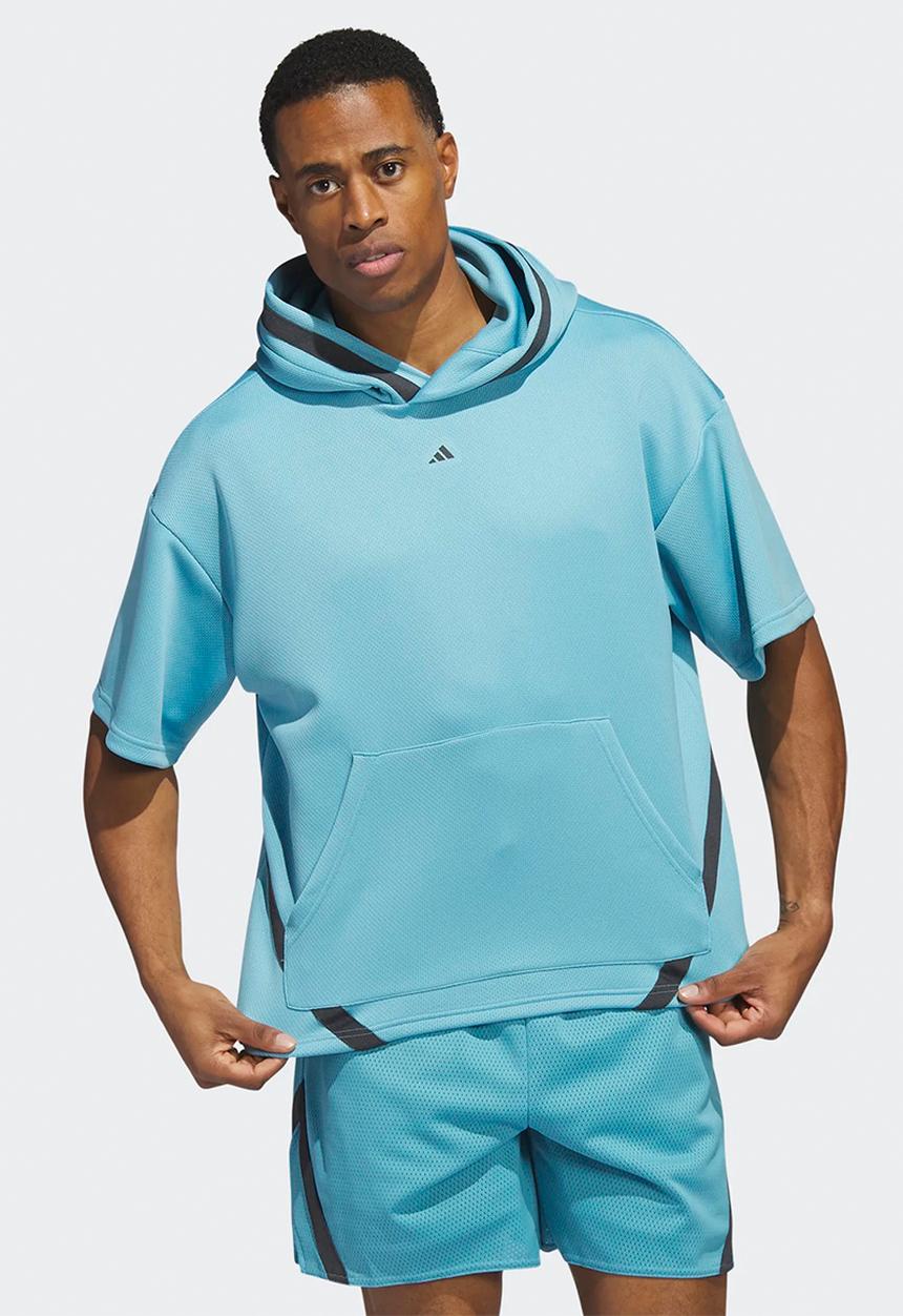 adidas Performance - Slct short sleeve hoody - preloved blue/carbon