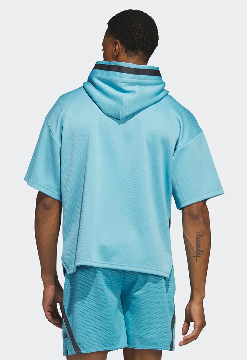 adidas Performance - Slct short sleeve hoody - preloved blue/carbon